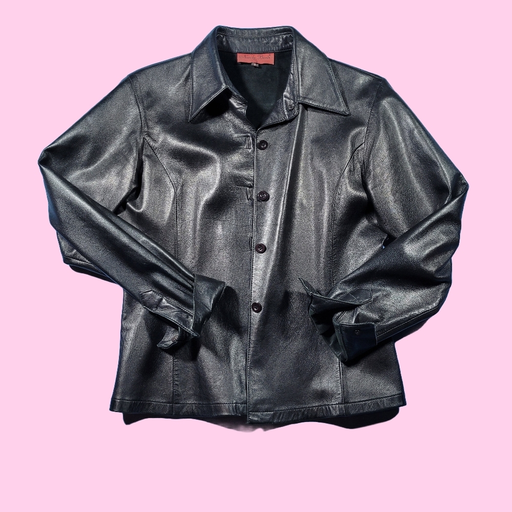 Vintage 90s leather shirt/jacket by Nicola Berti